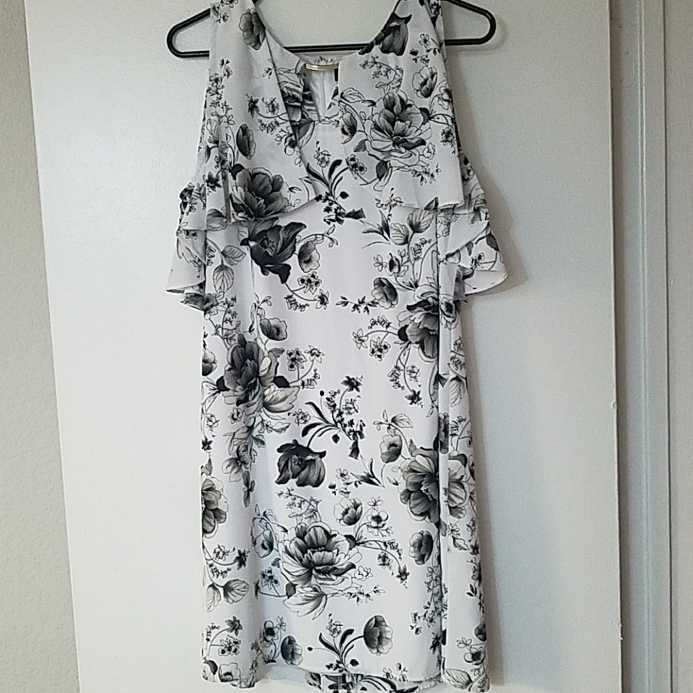 Black and white floral dress